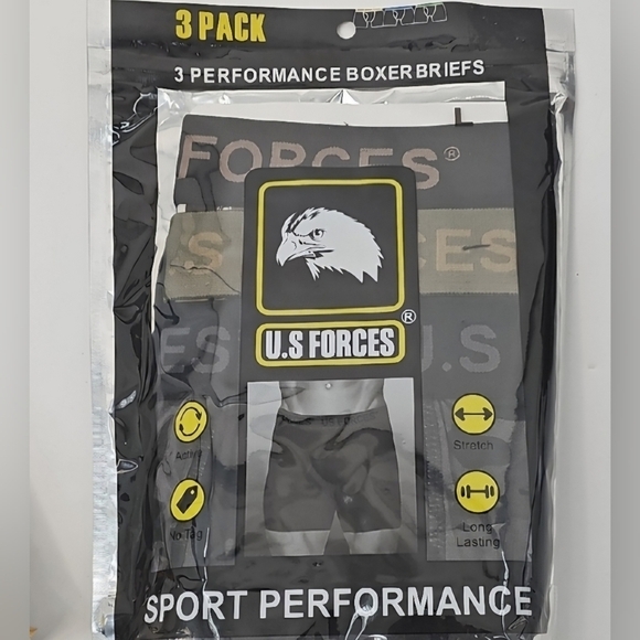 US Army Boxer Briefs 3-pack Sports Performance - Picture 1 of 2